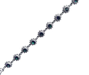 Pulsera de plata de Ley 925 con piedras brillantes naturales incrustadas 