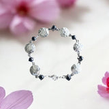 Pulsera de alpaca con mineral de ónix