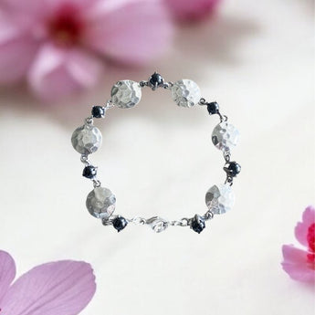 Pulsera de alpaca con mineral de ónix