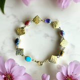 Pulsera de latón con minerales naturales