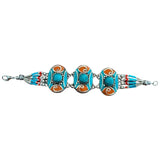 Pulsera étnica de alpaca y minerales 