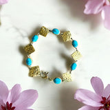 Pulsera de latón y mineral turquesa
