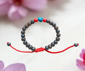 Pulsera de turquesa y cuentas de hematita