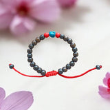 Pulsera de turquesa y cuentas de hematita