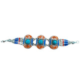 Pulsera étnica de alpaca y minerales 