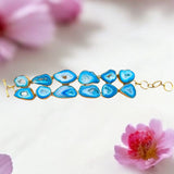 Pulsera elaborada con drusas de ágatas y latón 