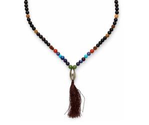 Mala Rudraksha y Onix con Chakras