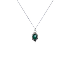 collar de plata y malquita