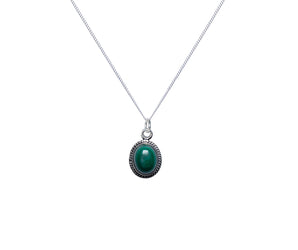 collar de plata y malaquita